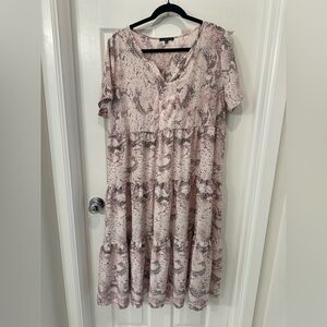 West Kei short sleeved dress with a snake skin print.